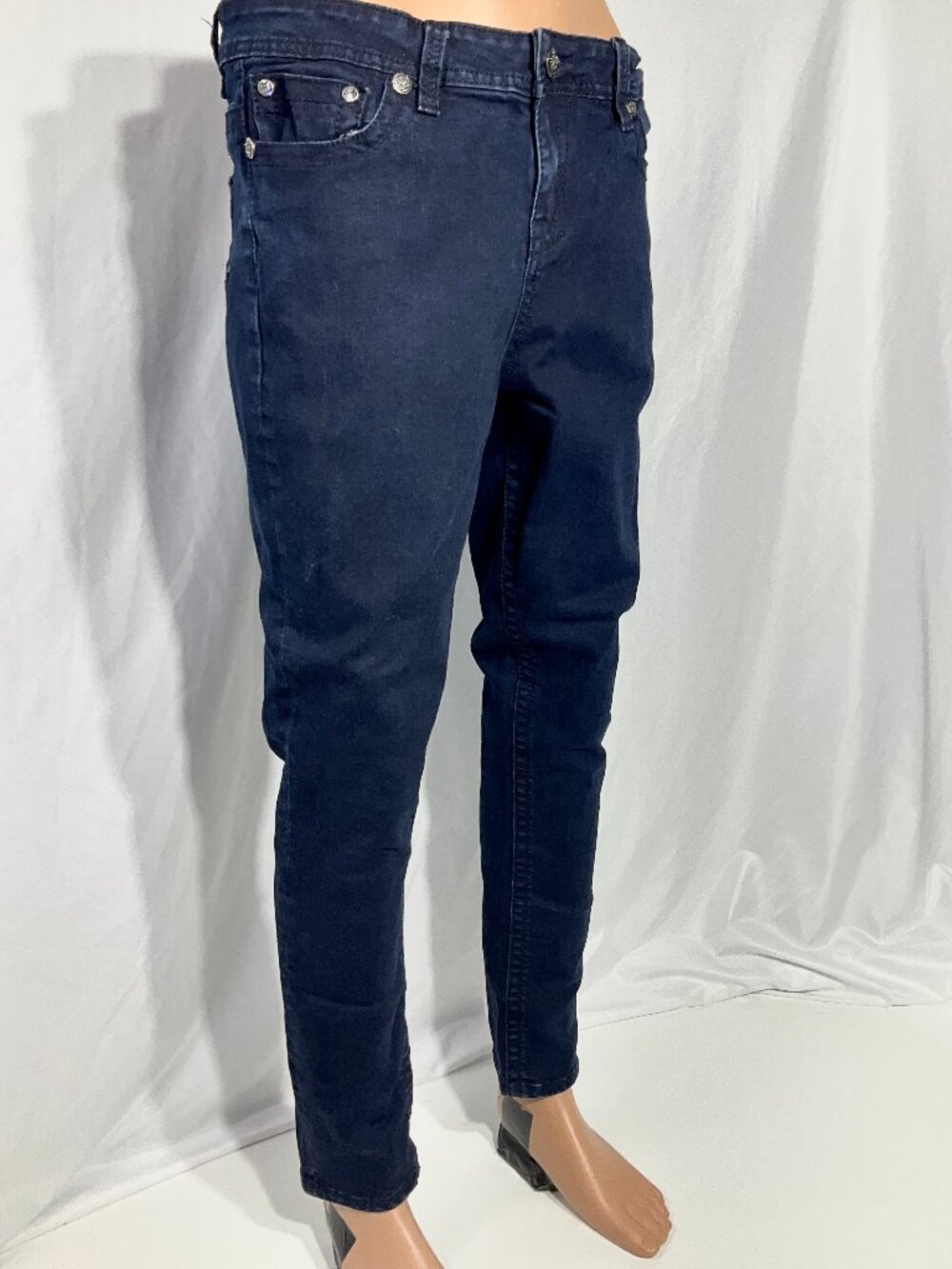 Rebel & Soul Size 16 Skinny Dark Wash Angel Rhinestones Jeans Womens Denim
